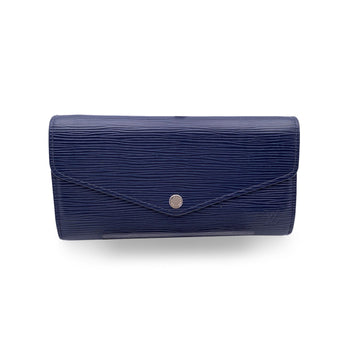 LOUIS VUITTON Blue Epi Leather Long Flap Continental Sarah Wallet
