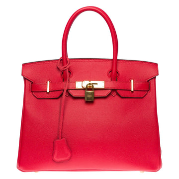 HERMES Stunning Birkin 30 handbag in Rouge de Coeur Epsom leather, GHW