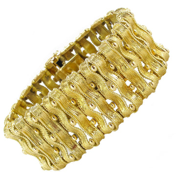 19th century French Chiseled Gold Ribbon Bracelet