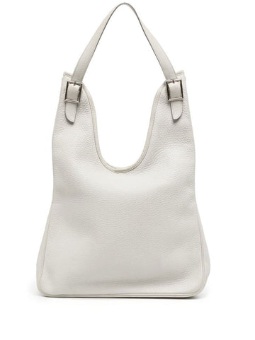 HERMES Pearl Grey Clemence Massai PM Tote