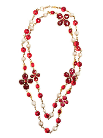 CHANEL Gripoix Pearl Bead-Detailed Necklace