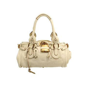 Chloã Cream Calf Leather Paddington Handbag
