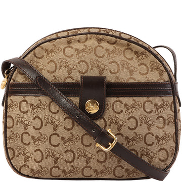 CELINE C Sulky Pattern Shoulder Bag Beige/Brown