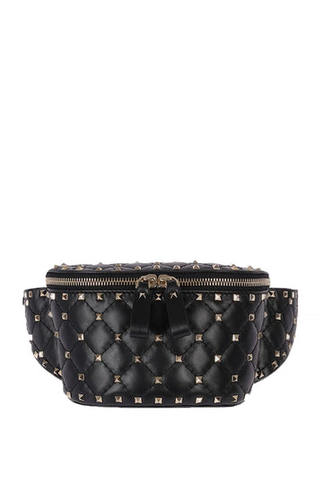 VALENTINO GARAVANI Rockstud Spike Belt Bag in Quilted Leather