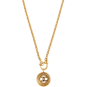 CHANEL Round Cutout Cc Mark Necklace