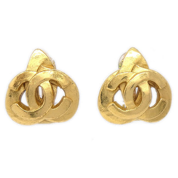 CHANEL 1997 Heart Earrings Gold Small 03088