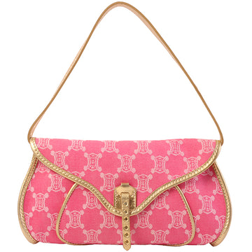 CELINE Paris Macadam Pattern Shoulder Bag Pink