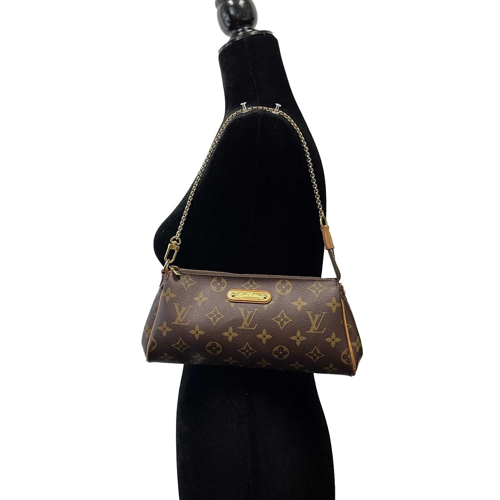 Louis Vuitton Womens Monogram Coated Canvas E2302094 LV Eva Clutch Handbag Brown