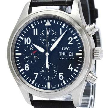 IWCPolished  Pilot Watch Chronograph Steel Automatic Watch IW371701 BF567330