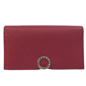 BVLGARI  Women's Leather Long Wallet [bi-fold] Red Color