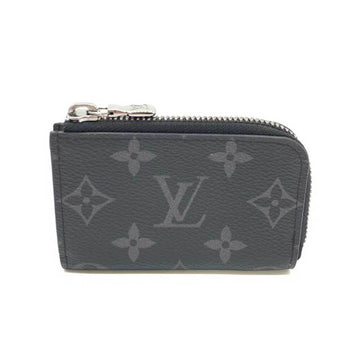 LOUIS VUITTON Wallet Porte Monedeur Black x Gray Coin Case Purse L-shaped Men's Monogram Eclipse PVC Leather M63536 LOUISVUITTON