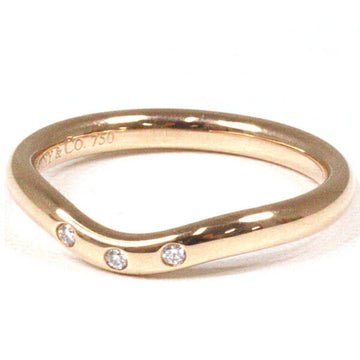 TIFFANY&Co. Elsa Peretti band ring rose gold/diamond 3P diamond 0.02ct about 7 width 2mm