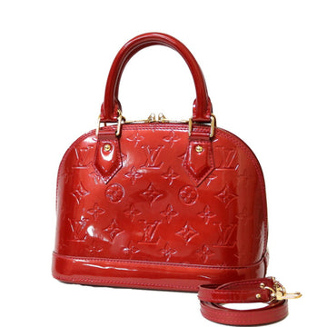 LOUIS VUITTON Shoulder Bag Monogram Verni Arma BB M91606 Red Pomme d'Amour Ladies