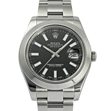 ROLEX Datejust II 116300 Black/Bar Dial Watch Men's