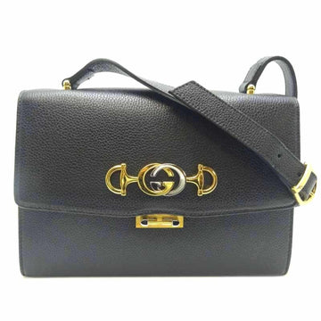 Gucci Zumi Small Women's Shoulder Bag 576388 Leather Black