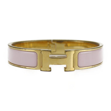HERMES click crack PM bangle metal gold pink bracelet