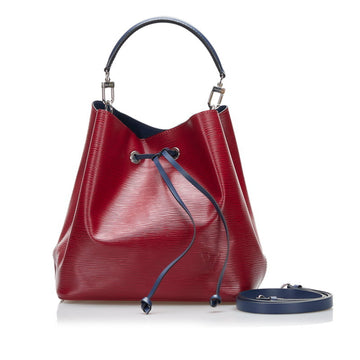 LOUIS VUITTON Epi Neonoe Handbag Shoulder Bag M54365 Wine Red Navy Leather Women's