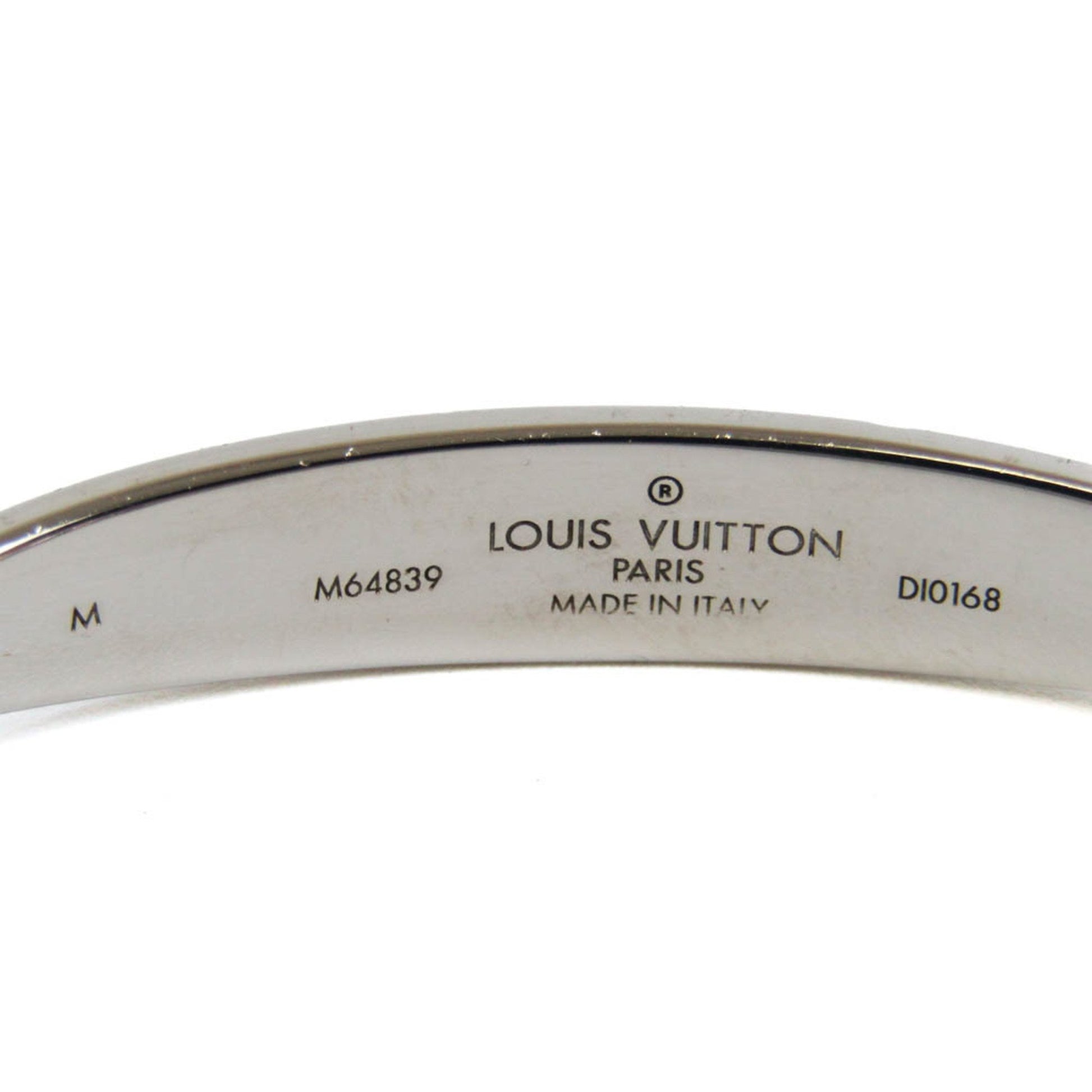 LOUIS VUITTON Jonck Bracelet Bangle Monogram Silver Plated France M64840  65BX527