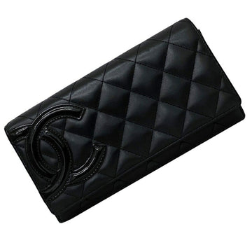 Chanel Bifold Long Wallet Black Cambon A50077 Leather Lambskin 17th CHANEL Cocomark Matrasse Quilted Pink Ladies