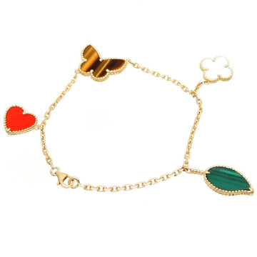VAN CLEEF & ARPELS Lucky Alhambra 4 Motif Women's Bracelet VCARD79600 750 Yellow Gold