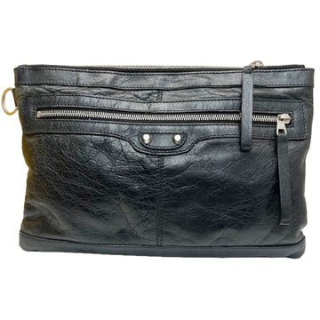 Balenciaga clutch bag pouch leather black 273022 men's women's