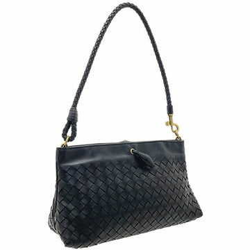 Bottega Veneta one shoulder bag intrecciato leather black 179198 BOTTEGA VENETA mesh clutch handbag