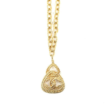 Chanel here mark long necklace triangle gold 93A vintage accessories