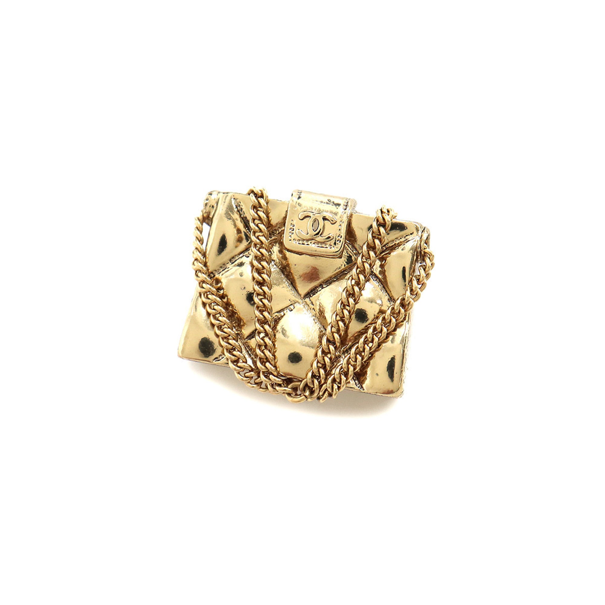CHANEL, Jewelry, Chanel 994 Cutout Cc Brooch Gold 7607