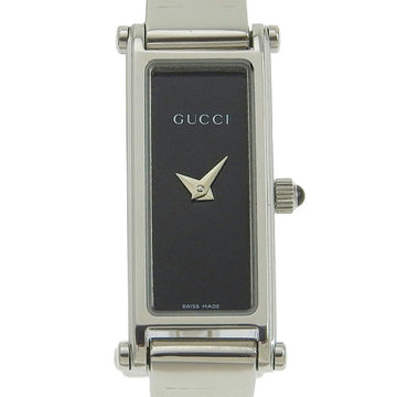 GUCCI Watch 1500L Stainless Steel Quartz Analog Display Black Dial Ladies