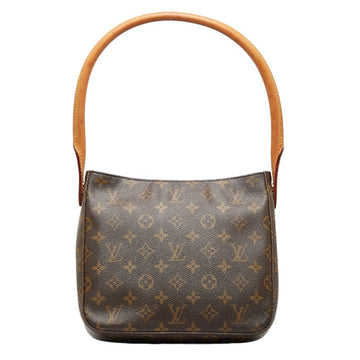 LOUIS VUITTON Monogram Looping MM Handbag Shoulder Bag M51146 Brown PVC Leather Ladies