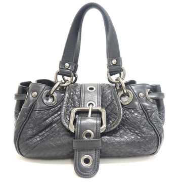 BURBERRY/ Blue Label Braided Handbag Black Ladies