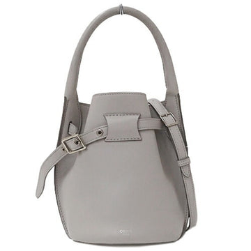 CELINE Bag Ladies Handbag Shoulder Leather Big Bucket Nano Light Gray Type
