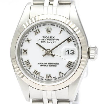 Polished ROLEX Datejust F Serial 18K White Gold Steel Watch 79174 BF549520