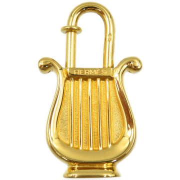 HERMES Cadena 1996 Limited GP Harp Gold Charm Keychain