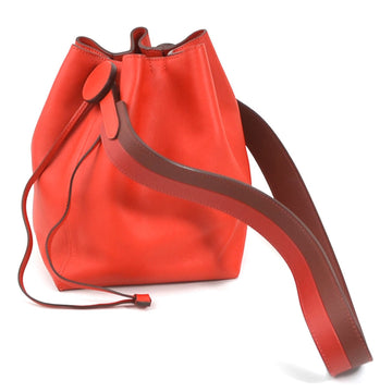HERMES Shoulder Bag Ricol 17 Evercolor Red Ladies