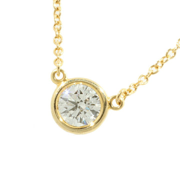 TIFFANY & Co. Visor yard single diamond necklace K18YG about 0.30ct