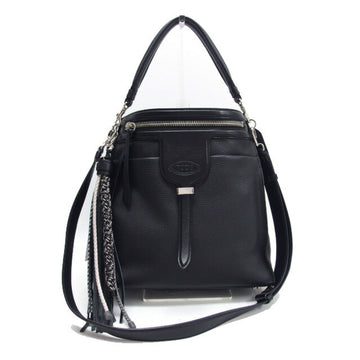TOD'S Sear Handbag with Tassel Black