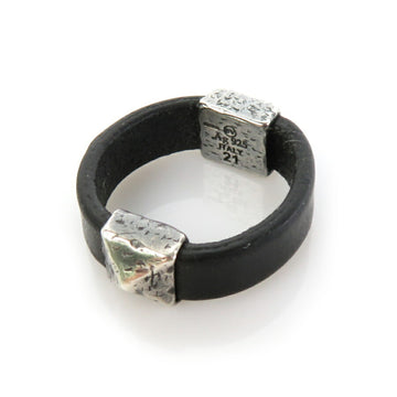 BOTTEGA VENETA Ring/Ring Leather/Silver 925 Black x Silver Men's No. 21 h29520f