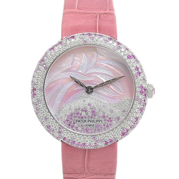 PATEK PHILIPPE Calatrava Watch Ladies Shell Dial Diamond/Pink WG Automa 4899/900G-001