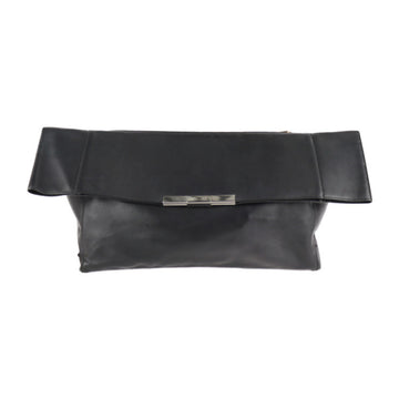 CELINE Foldover Clutch Bag 1717730FA.38NO Leather Black Silver Hardware Second