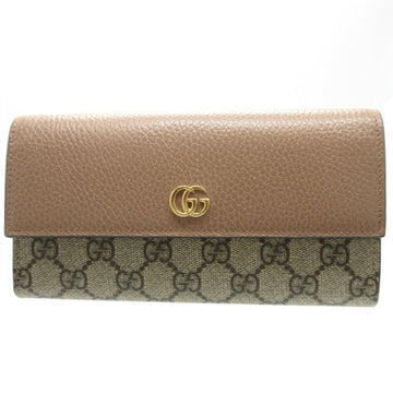 GUCCI Continental GG Marmont Supreme Leather Beige Bifold Long Wallet
