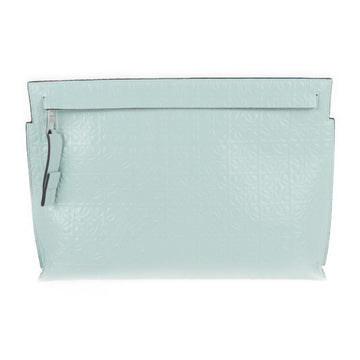 LOEWE T Pouch Repeat Anagram Clutch Bag 109.10GW05 Patent Leather Light Blue