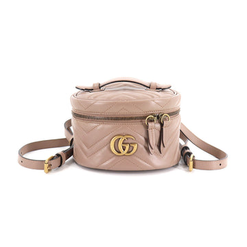 Gucci GG Marmont Mini Backpack Rucksack Leather Beige 598594 2149 Gold Hardware