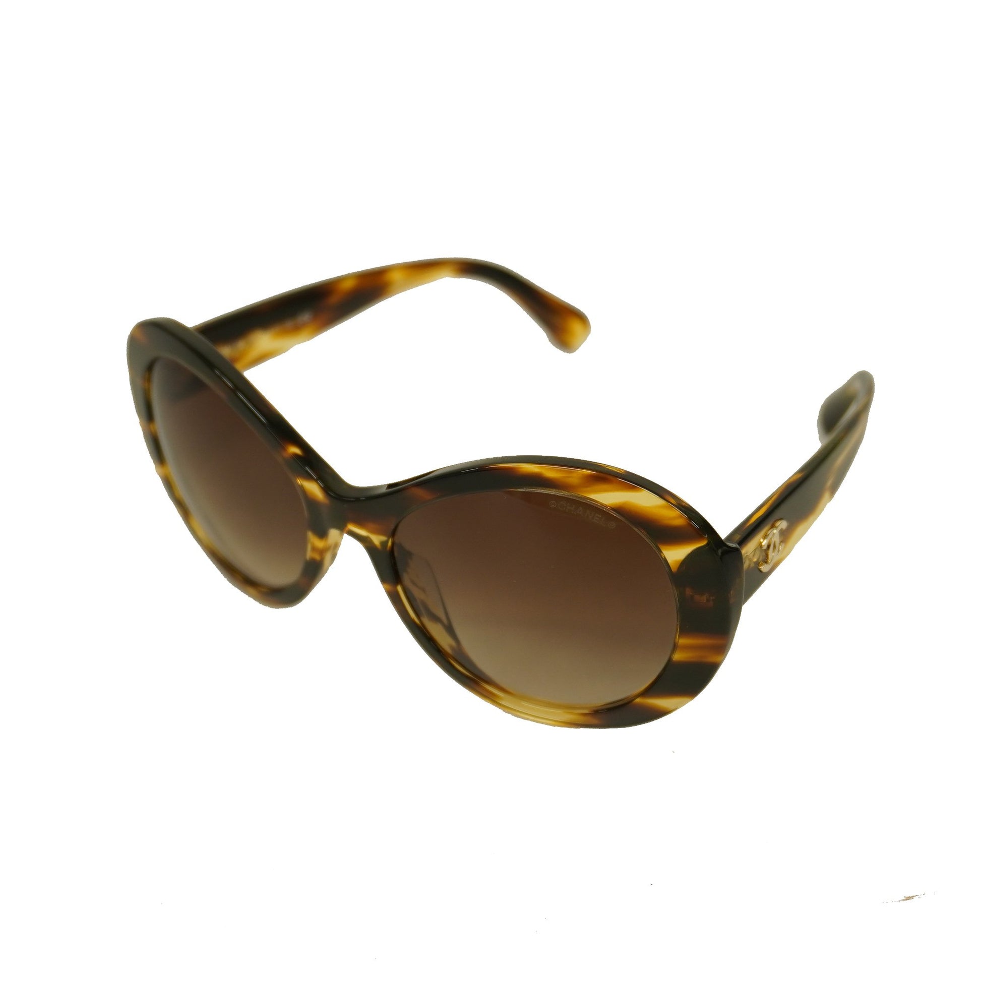 CHANELAuth Women's Brown Sunglasses gold hardware 5372-A