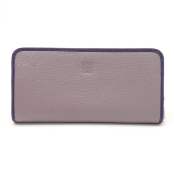 LOEWE Wallet Amazona Anagram Zip Around Round Long Bicolor Leather Lavender Purple 113.95CF13