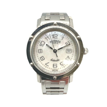 HERMES Clipper Automa AT Shell Daito White Dial Automatic Winding CL5.410 Watch Wristwatch Ladies Boys