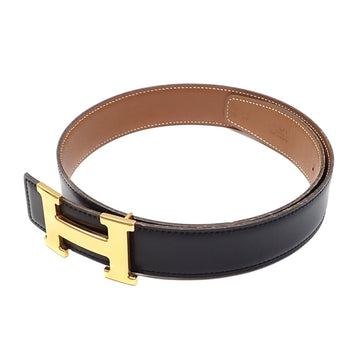 HERMES Constance H Belt Women's Leather Black Brown Size 65 Reversible B stamp Manufactured around 1998