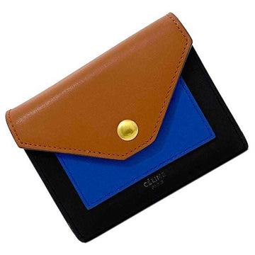 CELINE Women's Leather Wallet [tri-fold] Black,Blue,Brown