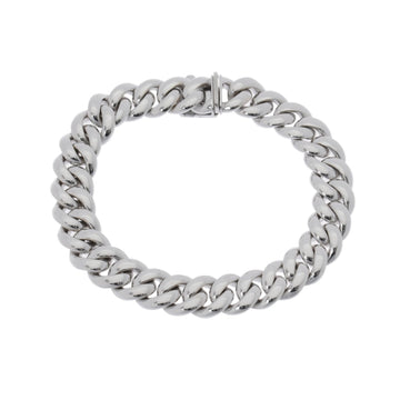 BVLGARI Chain Unisex K18 White Gold Bracelet