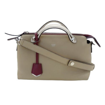 FENDI Women's Handbag Shoulder Bag 2way Leather Visible Medium Beige Bordeaux 8BL124